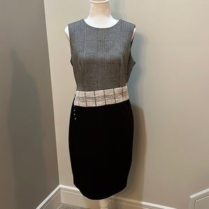 Calvin Klein Black and White Sleeveless Dress